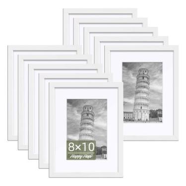 Imagem de Conjunto de 10 porta-retratos HappyHapi 8x10 ou 5x7 brancos