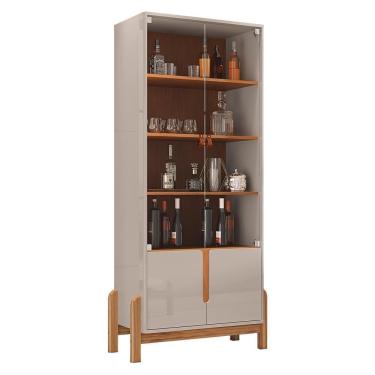 Imagem de Cristaleira Lizz 4 Portas Off White-cedro - Casa D Off White-cedro