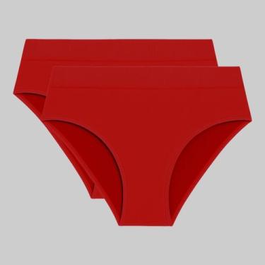 Imagem de Kit 2 Calcinhas Básica Clássica Loba Lupo 40300, Vermelho, P