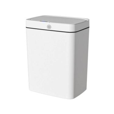 Imagem de Lixeira Automática Retangular 14 Lts Usb Com Sensor Branca