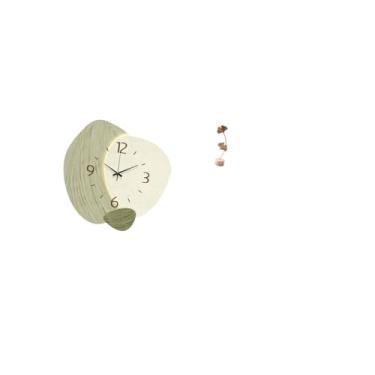 Imagem de Fenteer Relógio de Parede com Escultura de Folha Silenciosa, Decoração Simples de Metal, Decoração de Quarto, Desenho Animado, Relógio Pendurado em Forma de F