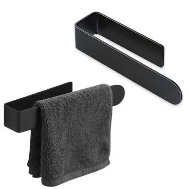 Imagem de Suporte de toalha de parede, toalheiro de mão autoadesivo que economiza espaço para banheiro, cozinha e armazenamento de banheiro