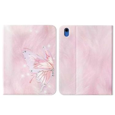 Imagem de XZC Capa para Samsung Galaxy Tab A9+/A9 Plus 27.9 cm 2023 (SM-X210/X216/X218), capa com suporte inteligente rosa borboleta, vários ângulos de visualização (para Samsung A9 Plus)