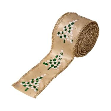Imagem de shamjina Fita de Natal para Embrulho de Presentes, Fita Decorativa para Casa, Ideal para Arranjos e Projetos Artesanais, Cáqui