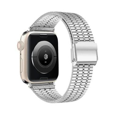 Imagem de Pulseira De Elos De Aço Inoxidável De 45mm 41mm 44mm 40mm Para Apple W
