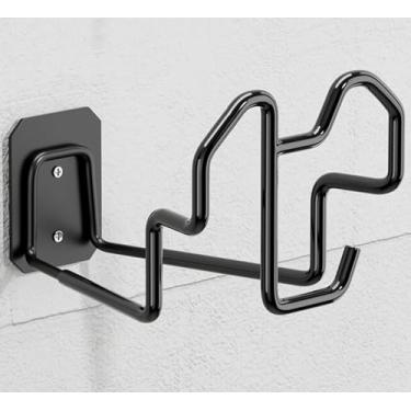 Imagem de Suporte de mangueira de jardim resistente montado na parede organizador de mangueira de água para quintal externo ganchos de carretel de mangueira de jardim resistente para mangueiras de 400 pés cabos