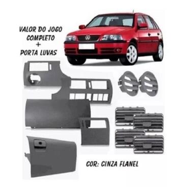 Imagem de Moldura Painel Tela Ar Porta Luvas Gol Parati Saveiro G3 Kit