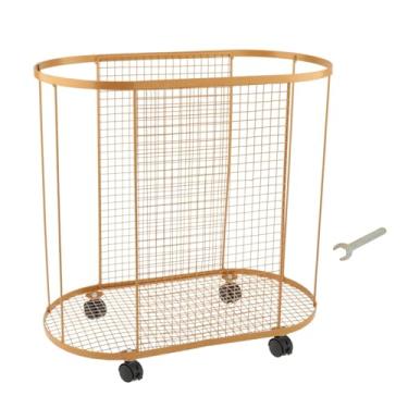 Imagem de Fxzqgnh Organizador de Academia de Metal com Rodas, Suporte para Armazenamento de Equipamentos de Academia Doméstica para Rolos de Espuma, Halteres, Ouro