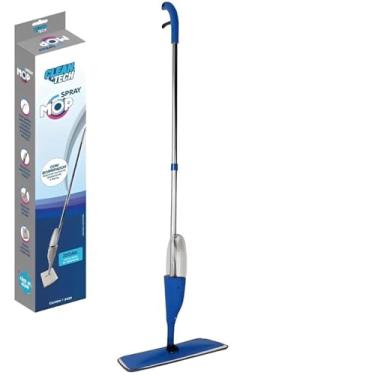 Imagem de Mop Spray com Reservatório 380ml 3 em 1 Esfregão Rodo Para Limpeza Completa Pano em Microfibra, Lava, Enxágua E Seca - Cinza e Azul