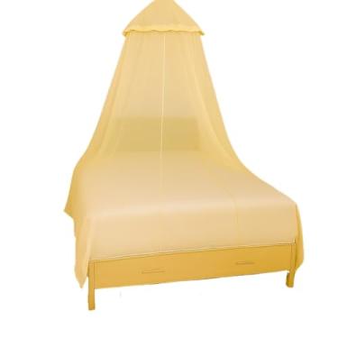 Imagem de Mosquiteiro de Teto Rendinha Casal, Queen e Solteiro com Elástico – Proteção Contra Mosquitos e Toque Decorativo(Bege,Box Queen)