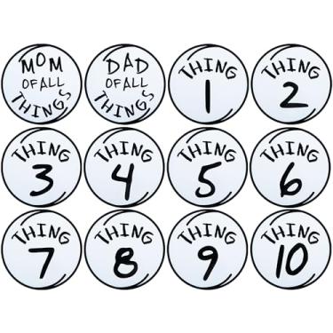 Imagem de Iceyyyy 12 peças Thing Iron On Impresso Patch, 19 cm Dad Mom 1-10 Thing Theme Patches, Large Things Patch para Camisa Jeans Jerseys Bolsas Backack DIY Acessórios