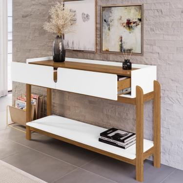 Imagem de Aparador 2 Gavetas 50524 130cm Branco Cedro Dcasa Branco Cedro