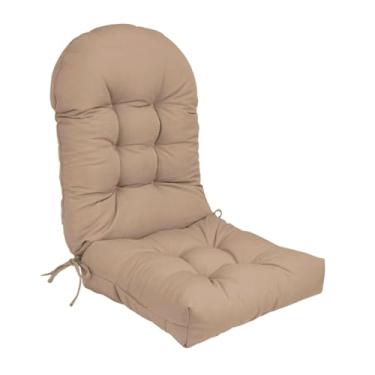 Imagem de IEUDNS Almofada para cadeira com encosto alto, almofada para pátio, à prova d'água, cadeira de balanço, para jardim, sala de estar, pátio, cáqui