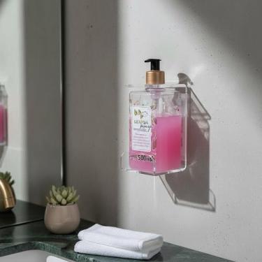 Imagem de Saboneteira de Parede e Balcão, Dispensador de Sabonete Líquido, Porta Sabonete para Banheiro e Cozinha (Branco)