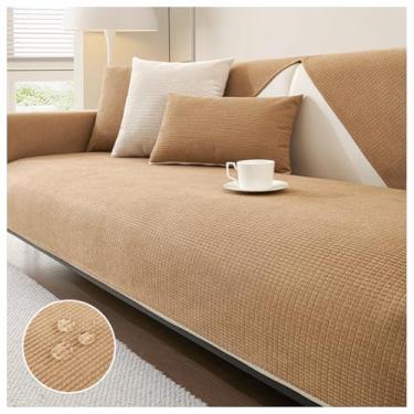 Imagem de SPXMQSS Capas de sofá para sofá, capa de sofá seccional, antiderrapante, capa de sofá em forma de L, protetor de móveis para sala de estar, capa de sofá universal D 110 x 110 cm