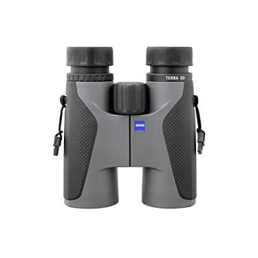 Imagem de ZEISS Binóculos Terra ED 8 x 32 à prova d'água e foco rápido com vidro revestido para clareza ideal em todas as condições climáticas para observação de pássaros, caça, passeios turísticos, cinza