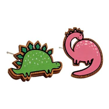 Imagem de Brincos de madeira para mulheres, pé grande, softball, tênis, pinguim, tartaruga, cão, gato, vaca, pato, Papai Noel, preguiça, hipopótamo, margarida, golfinho, fofo, vintage, hipoalergênico, brincos