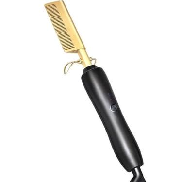 Imagem de Pente Elétrico Alisador Cabelo Aquecimento Milti-fucional Chapinha Artiga - Seca, Alisa e Modela, com Tecnologia de Íons para Cabelos Cacheados e Ondulados(BRONZE)