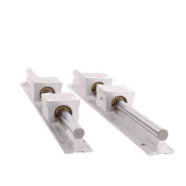 Imagem de S25HH0 Bloco linear SBR16QS de 4 peças com 2 peças SBR16 guia linear 16 mm comprimento 300 mm a 1500 mm trilho linear para peças CNC (2 trilhos e 4 blocos, 750 mm)