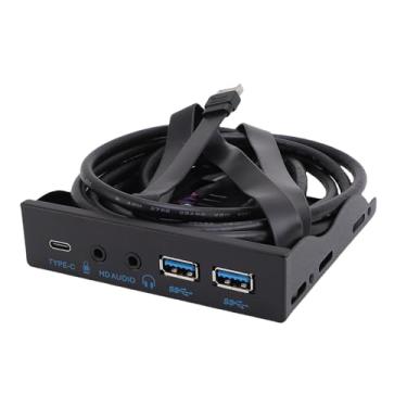 Imagem de Jiawu Hub de Painel Frontal Usb de Alta Velocidade 3.2 Adaptador Conveniente para Computador 10gbps 3.5in 19pin para Usb3.0 2 Usb3.0 Tipo C Hd Som Material Durável