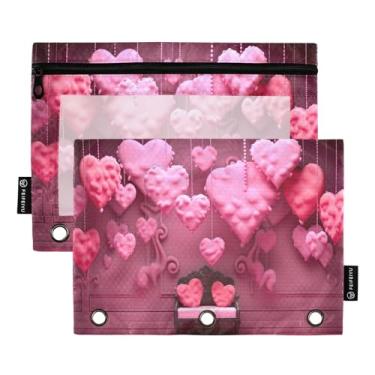 Imagem de Wassud Balão romântico rosa pacote com 2 pastas para fichário com 3 furos, pasta organizadora de arquivos para casa, escritório