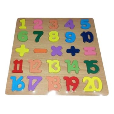 Imagem de Quebra Cabeça Educativo Madeira Pedagógico, MDF, 25 Peças, 20x20 cm, Números, 5 Anos