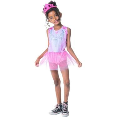 Imagem de Kit Infantil Fantasia Bailarina com Tiara, Tamanho P, 100% Poliéster, para Crianças 3 a 4 Anos, Rosa