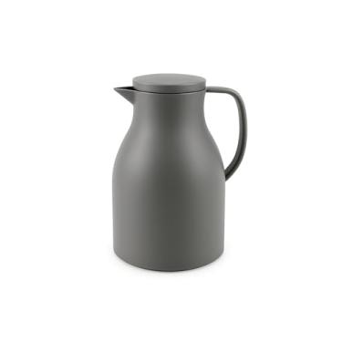 Imagem de Garrafa Térmica 1L Com Trava Pump Em Silicone – Para Café Ou Água Quente E Fria (Cinza)