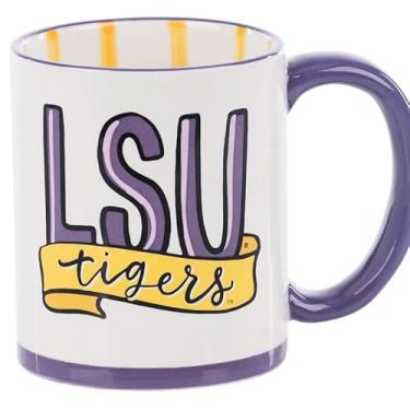 Imagem de Glory Haus Canecas de café ou sopa jumbo universitárias, pintadas à mão, 473 ml, cerâmica (LSU Tigers)