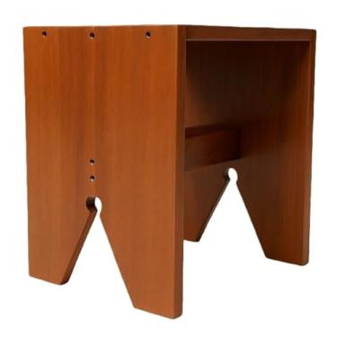 Imagem de Banco Rústico Pequeno Madeira Maciça Decorativo Resistente banqueta de madeira para Varanda, Quarto ou Sala - Design Resistente e Natural