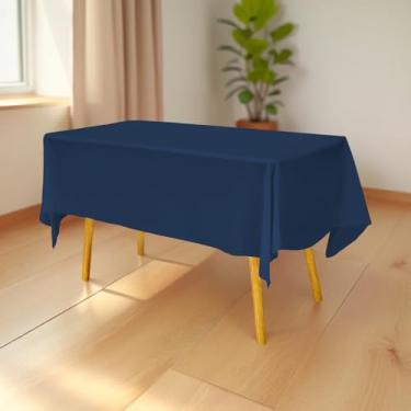 Imagem de Toalha de mesa de plástico premium 137 cm x 277 cm. Capa de mesa retangular - azul marinho