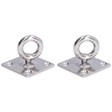 Imagem de Gancho de montagem no teto de aço inoxidável 316 Ganchos giratórios resistentes para parafusos de barco Vigas de telhado Ganchos de ventilador de teto Conjunto de 2 peças 50 x 50