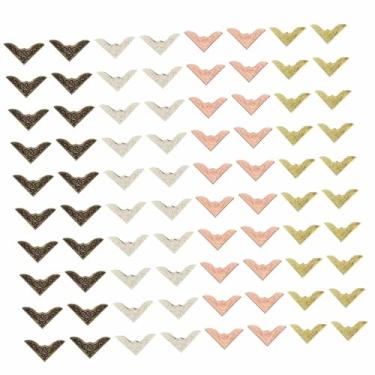 Imagem de CarpNettore Protetores de Canto Metálicos para Livros E Porta-retratos, Enfeite Versátil para Cadernos, 80 Unidades em 4 Cores, Tamanho real