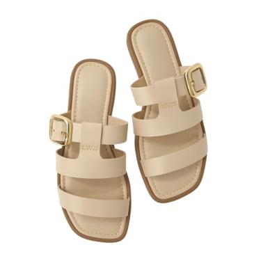 Imagem de Sandália Feminina Rasteira Confortável Fivela Dourada Casual Dia a Dia RD (CalfFENO, BR, Adulto, Numérico, 38)