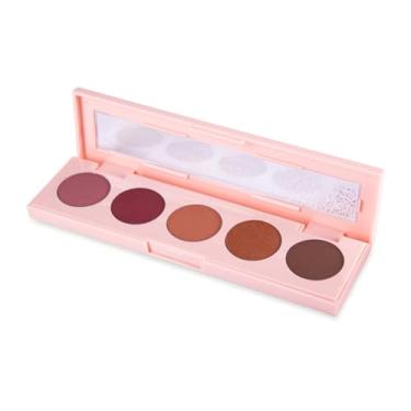 Imagem de RICOSTI Paleta de Sombras Esperança, 5 Cores, Estojo Rosa, Maquiagem para Olhos, 8,5g