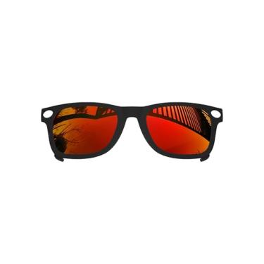 Imagem de MYCOURAG Armação preta de lentes polarizadas com proteção UV para óculos de sol Ray-Ban Meta Wayfarer RW4008-53-22 - Armação de óculos de sol - Fire Red espelhado revestido polarizado