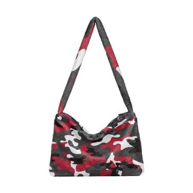 Imagem de Bolsa de ombro clássica vintage com flor, bolsa de ombro, bolsas de livro para mulheres, Camuflagem camuflada, One Size