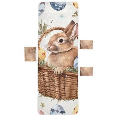 Imagem de Coelhos de Páscoa Ovos Bege Chaise Lounge Cadeira Toalhas Toalhas de Cadeira de Praia com Bolsos Espreguiçadeira de Praia Externa 203 x 76 cm