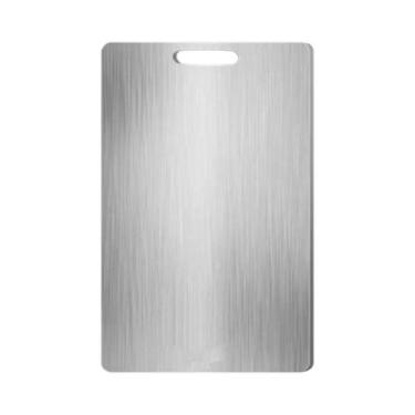 Imagem de Tábua De Corte De Aço Inoxidável Dupla Face Reforçada Para Cozinha, Tá