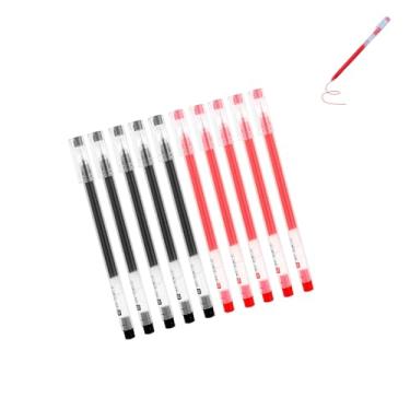 Imagem de GZBABY Caneta esferográfica de ponta fina, 10 peças, caneta de tinta gel para negócios em casa, 0,5 mm (preta, vermelha)
