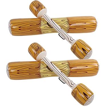 Imagem de Generic Brinquedo Inflável para Esportes Aquáticos, Brinquedo para Piscina, para Crianças Adultas, Flutuante de PVC Ecológico para Festas na Piscina, Cor de Tronco, 2 Pares (#1)
