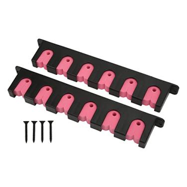 Imagem de Alomejor Cremalheira Fixada na Parede da Vara de Pesca, 6 Suporte da Haste Plástico Abs Resistente Ao Impacto Químico do Calor Com Grampos de Eva para a Proteção Haste, (PINK)