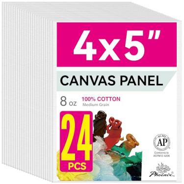 Imagem de PHOENIX Painéis de tela para pintura de mini artistas - pacote com 24 x 12 cm - quadros de lona de algodão com primer triplo para pintura de Natal a óleo e acrílico
