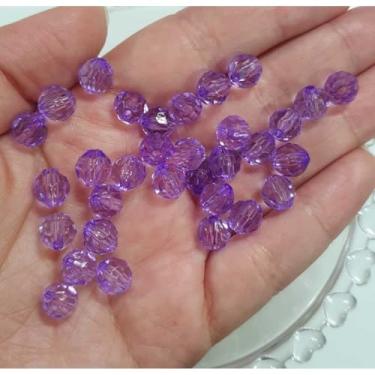 Imagem de Miçanga Acrílica Sextavada 6mm Colorida para Bijuteria e Artesanato – 200 Unidades (200 UNIDADES,LILÁS - 164)