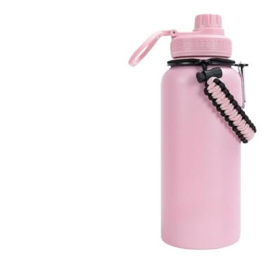 Imagem de Caneca Térmica Inox 1000ml 1 Litro - Aço Inoxidável 18/8, Isolamento a Vácuo, Ideal para Café e Água(Rosa Claro 1000ml)