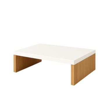 Imagem de Suporte Para Monitor e Notebook Apoio de Mesa MDF stand desk(Branco e Freijo)