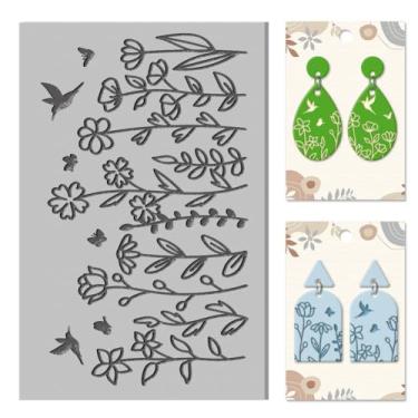 Imagem de 1 tapete de textura de borracha, almofada de padrão de modelagem de videira floral de pássaro, kit de fabricação de joias, ferramentas de artesanato criativo para máquinas de gravação de carimbos