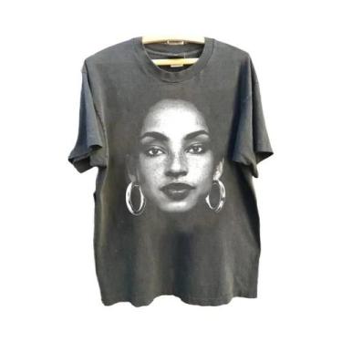 Imagem de Camiseta Unissex Vintage Anos 90 Sade Adu Hip Hop Manga Curta Estampad