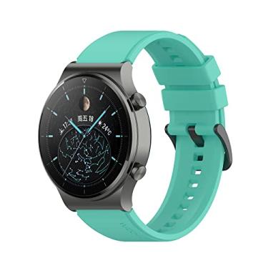 Imagem de ONECM Pulseira de relógio inteligente de 22 mm para Huawei GT 2 Pro pulseiras de pulso de silicone para Xiaomi GTR 47mm GTR2 2e pulseira (cor: azul-petróleo, tamanho: para GTR 47mm)