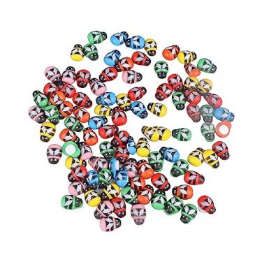 Imagem de Botões de madeira animal bonito dos desenhos animados decorativos diy artesanato botões para sacos de roupas scrapbooking madeira sintética 100 peças (Abelhas Coloridas)